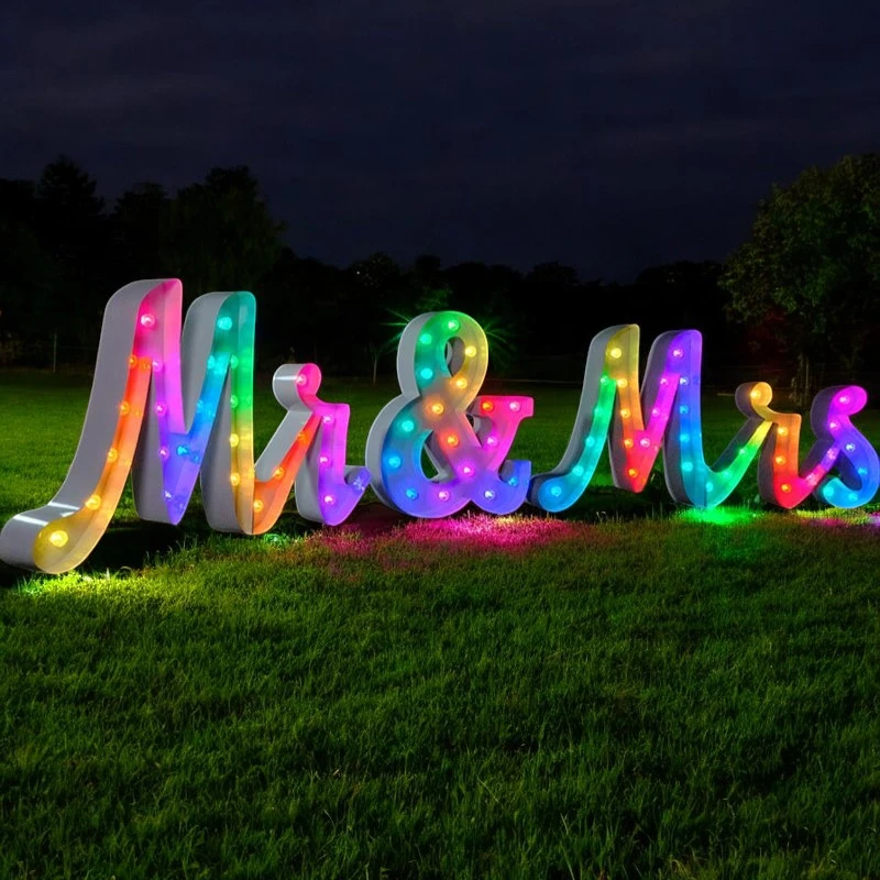 NY Party Hire - MRSANDMRS-1 Marquee Light Letter - Mr & Mrs - Image 1