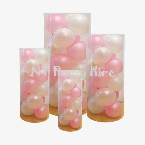 NYPartyHire_Plinth_Clear_SetOf4_1.jpg Clear Round Plinth