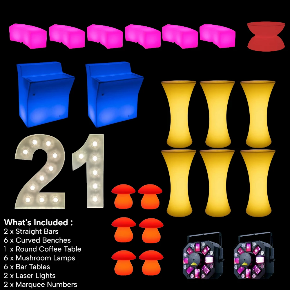 Glow Packages - Large Birthday - 1 Glow items for hire, glow party hire