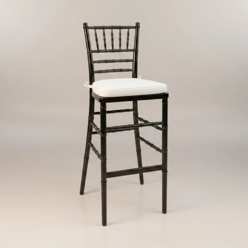 Black Tiffany chiavari bar chair hire Sydney with white cushion — NY Party Hire Castle Hill