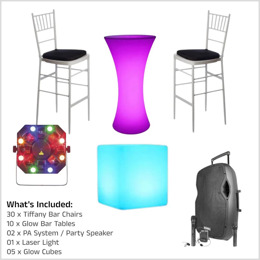 Cocktail Party Package, Bar Table Package, Cocktail Packages for hire