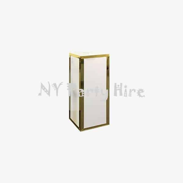 Small White and Gold Plinth / Gold Plinth / White Plinth / Plinth Hire / Cheap Plinths / Party Hire