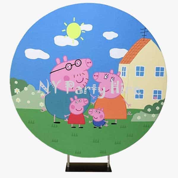 Backdrop, Peppa Pig, Peppa Pig Theme, Round Backdrop